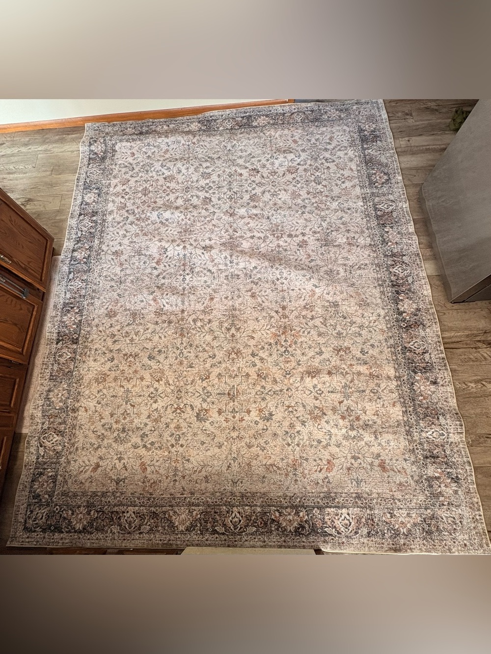 8x10 Floral Washable Area Rug for Living Room